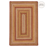 Amber Leaf Brick Red Braided Jute Rugs for Country Decor