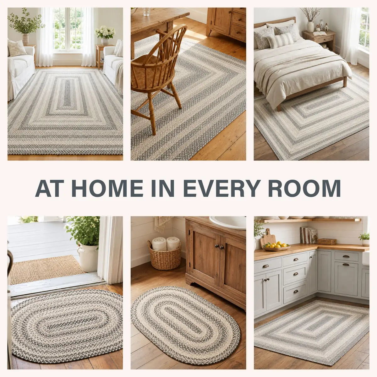 Birch Ivory Braided Jute Rugs for Country Decor