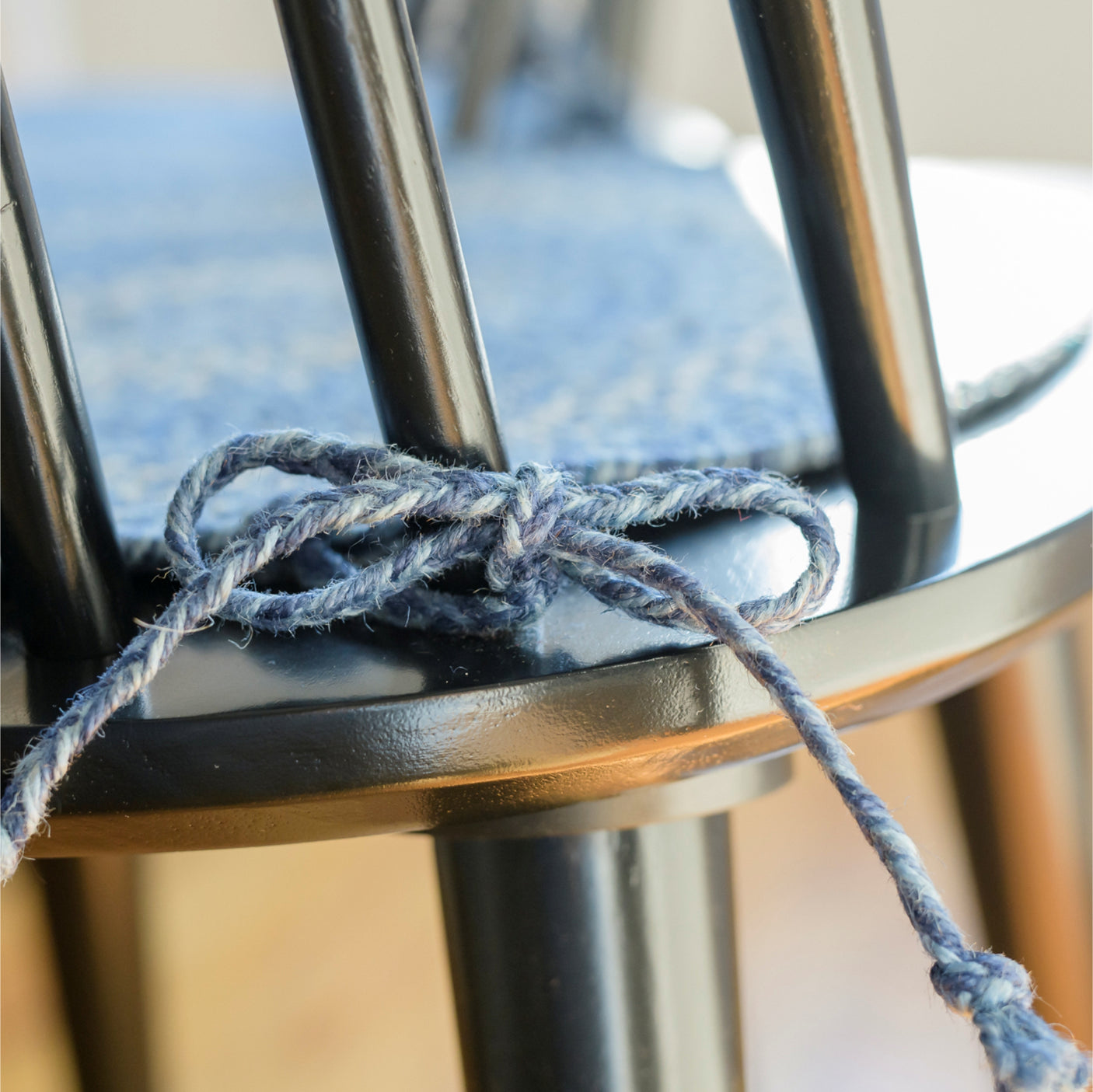Denim Blue Jute Braided Chairpad
