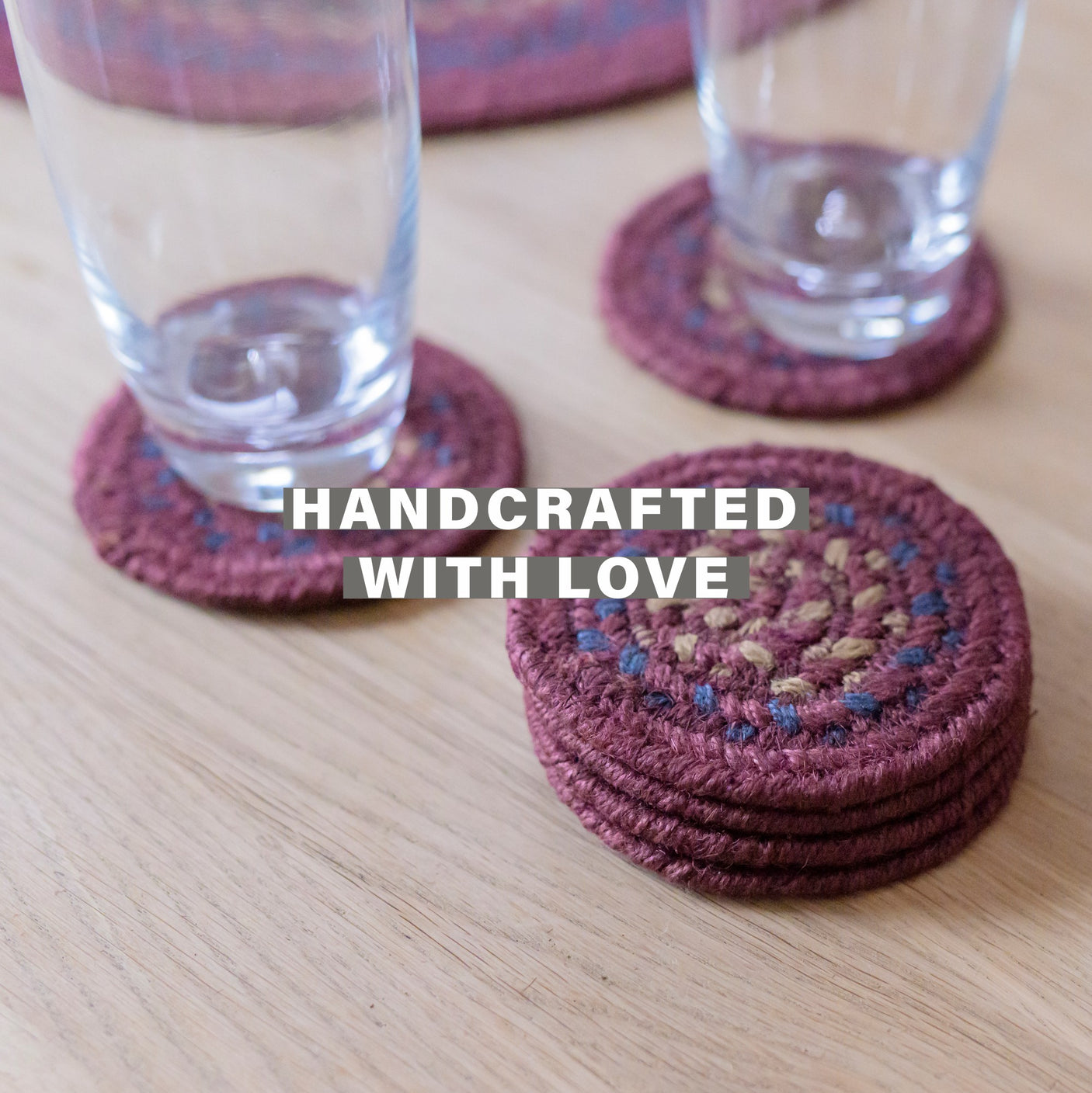 Jamestown Burgundy Jute Braided Accessories