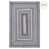 Cape Cod Blue Braided Jute Area Rug for Coastal Country Decor
