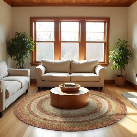 Harvest Beige Jute Braided Rugs Round