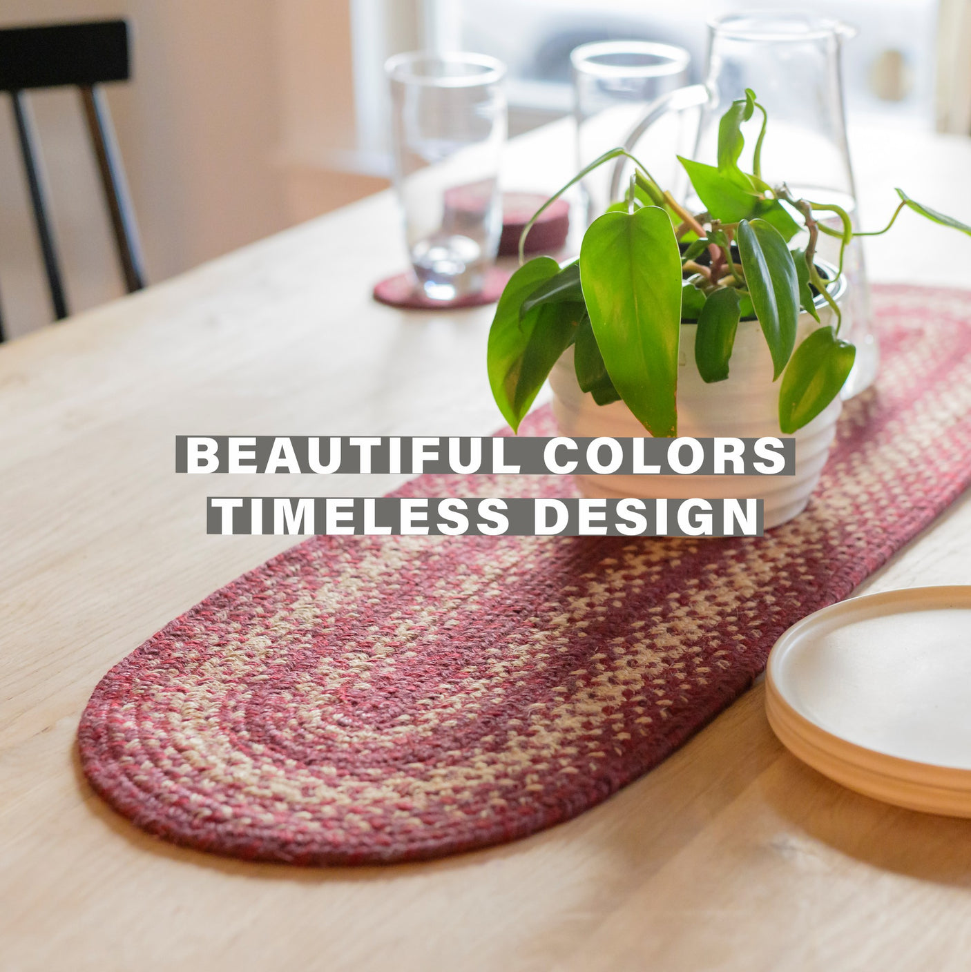Autumn Maple Burgundy Jute Braided Accessories