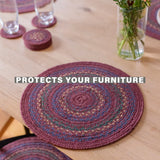 Jamestown Burgundy Jute Braided Accessories