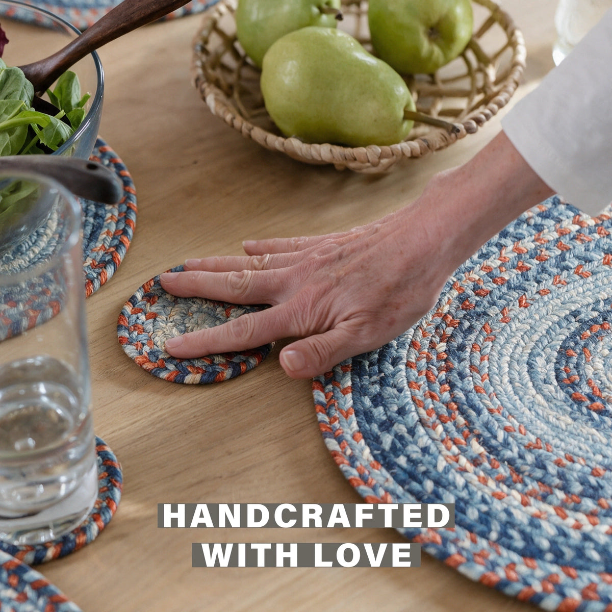Cape Cod Blue Jute Braided Accessories