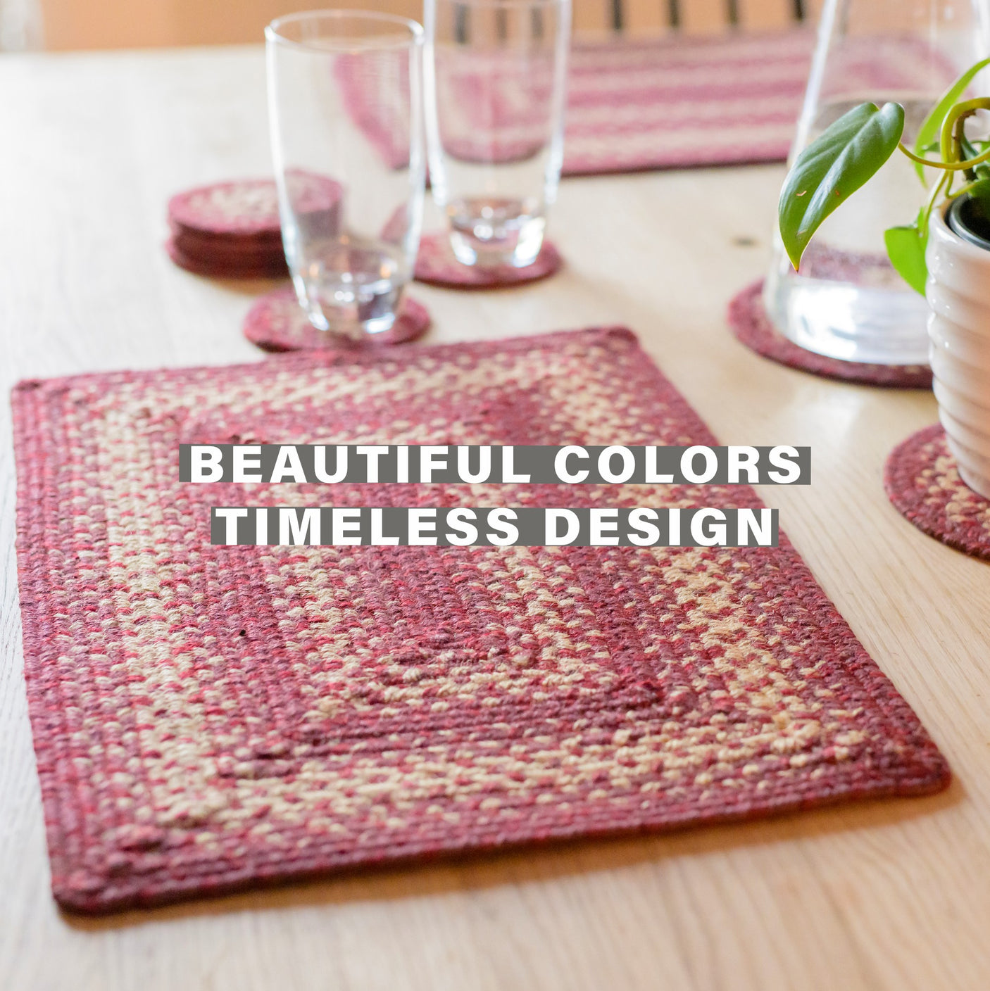 Autumn Maple Burgundy Jute Braided Accessories