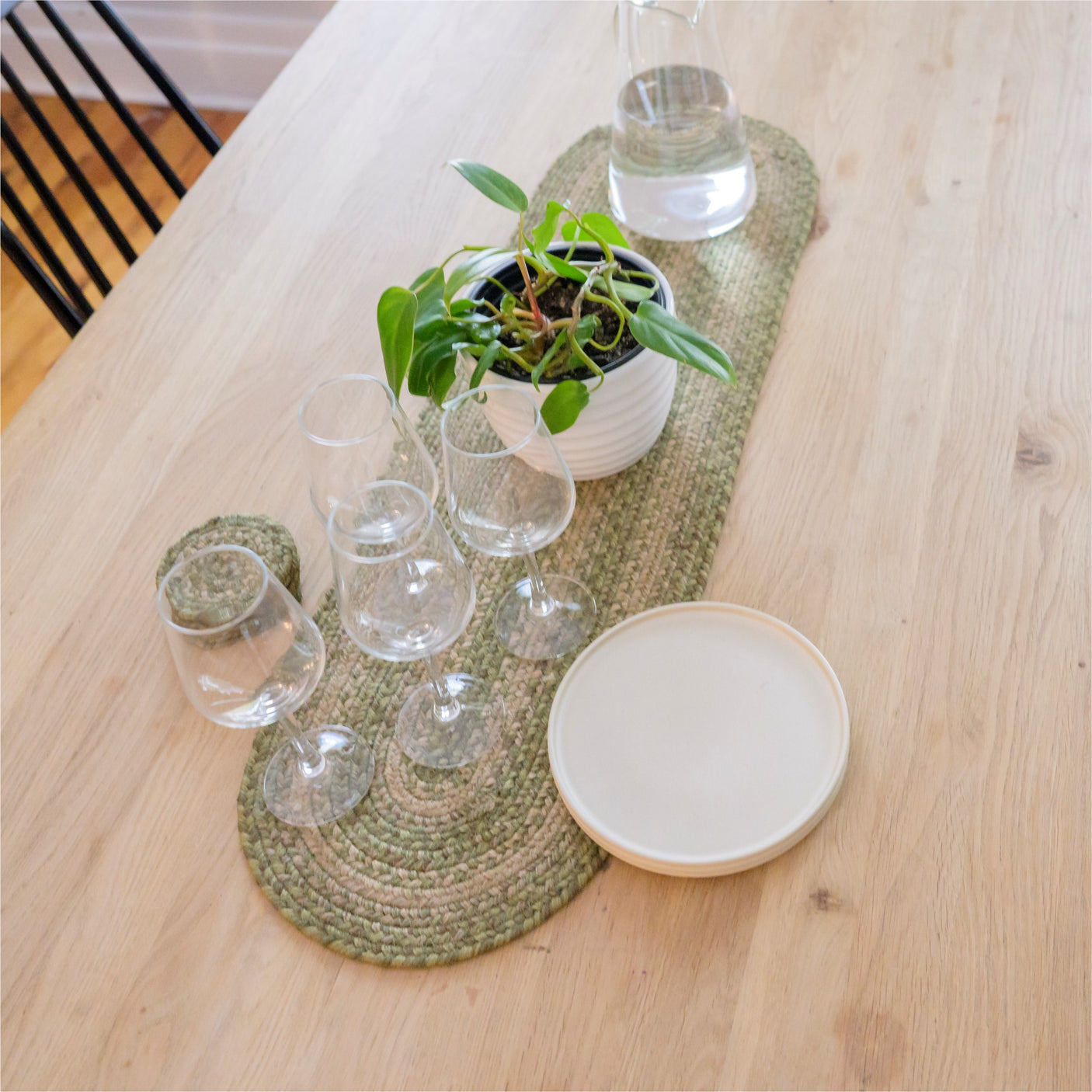 Grassland Green Jute Braided Accessories