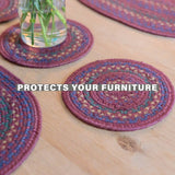 Jamestown Burgundy Jute Braided Accessories
