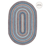 Cape Cod Blue Jute Braided Oval Rugs