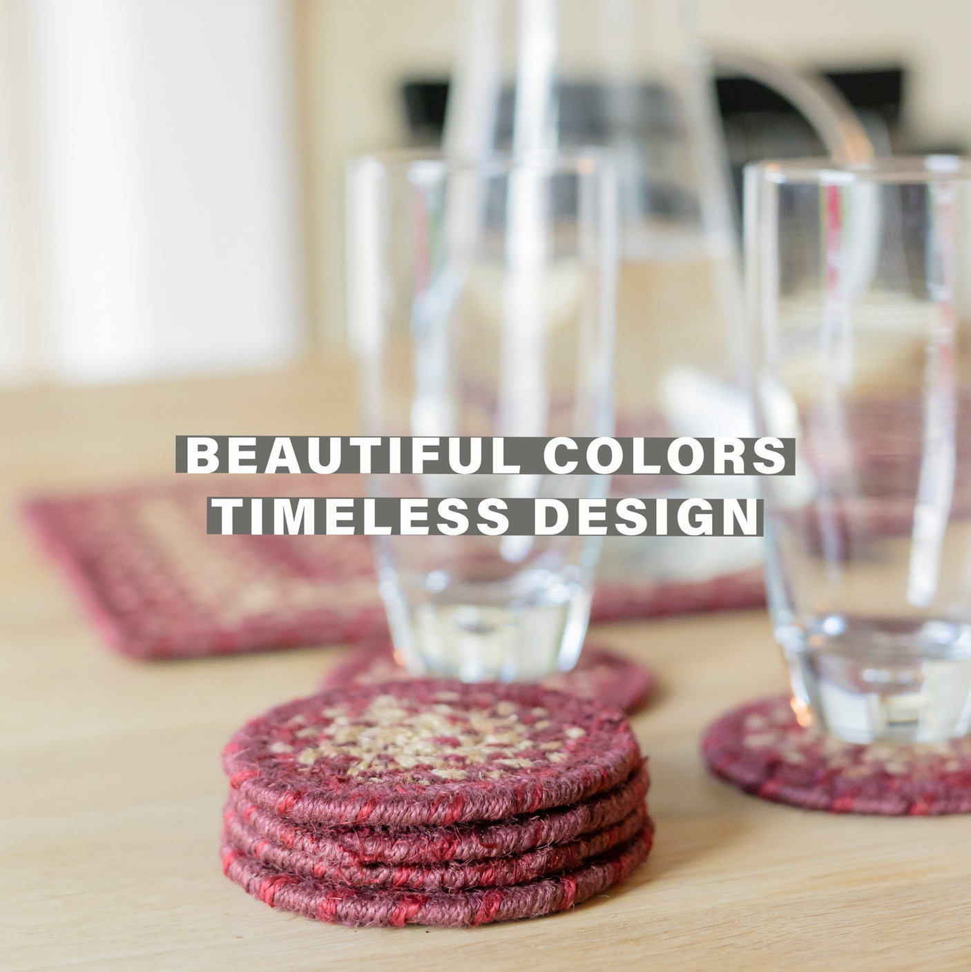 Autumn Maple Burgundy Jute Braided Accessories