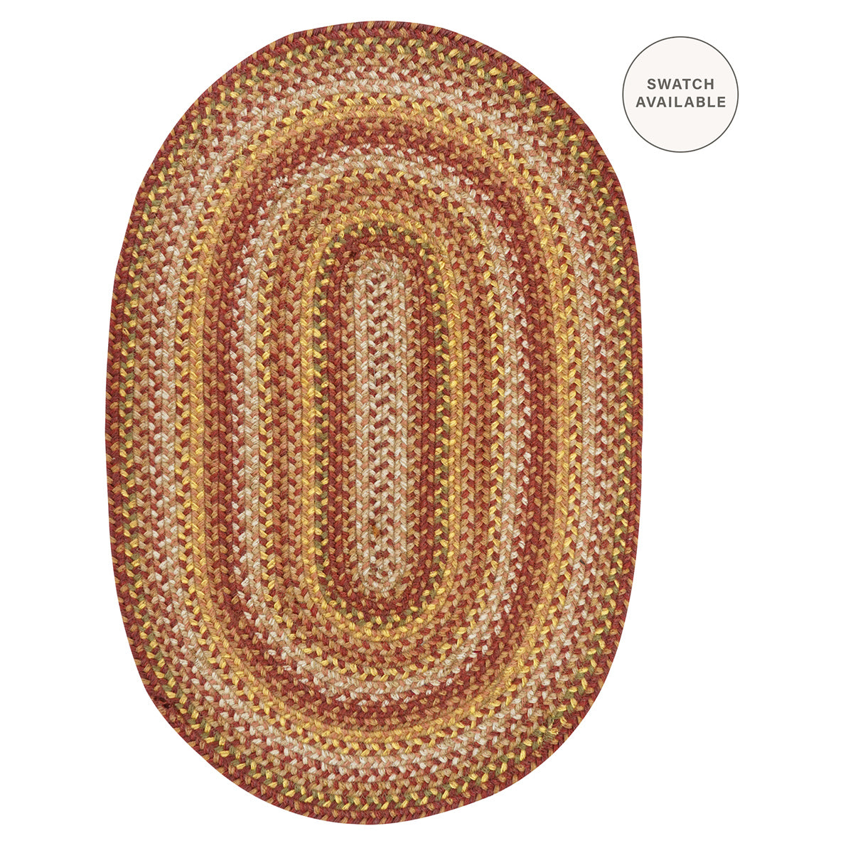 Amber Leaf Brick Red Jute Braided Oval Rug for Rustic Decor