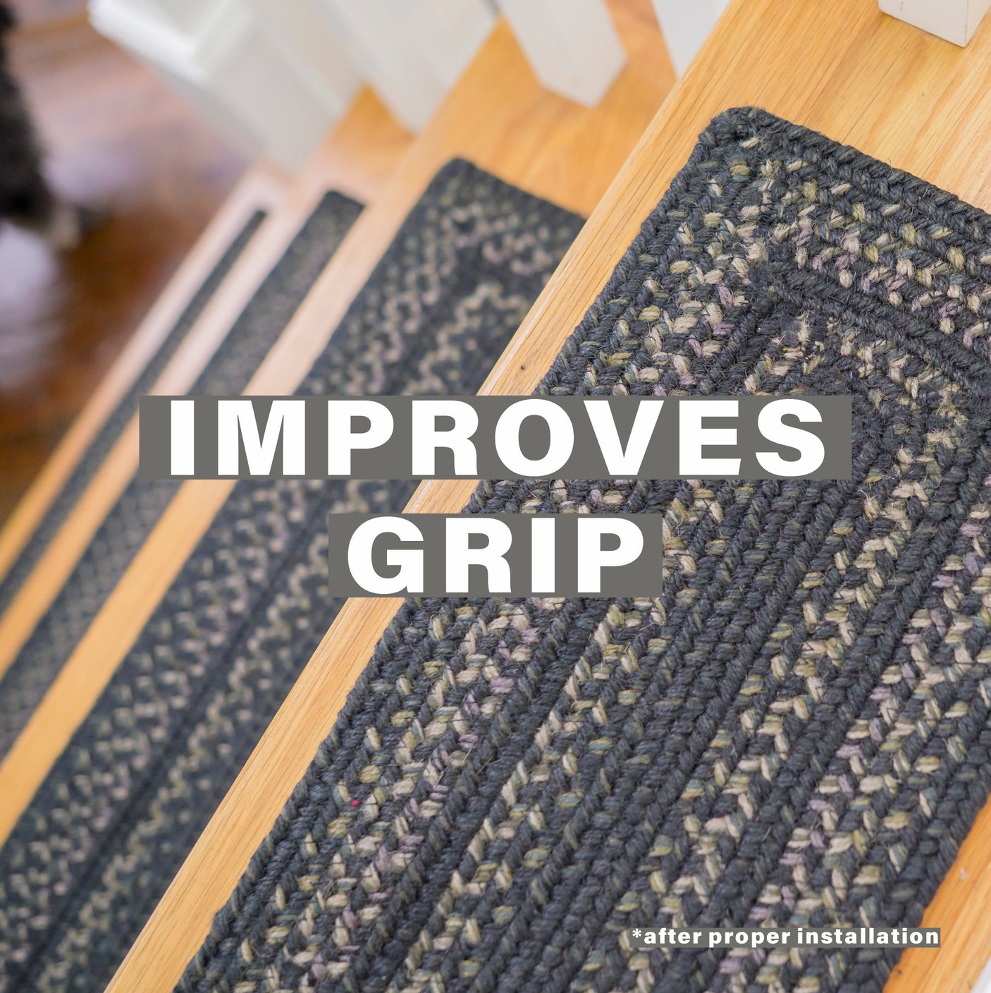Jet Black Jute Stair Tread