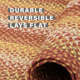 Amber Leaf Brick Red Braided Jute Rugs for Country Decor