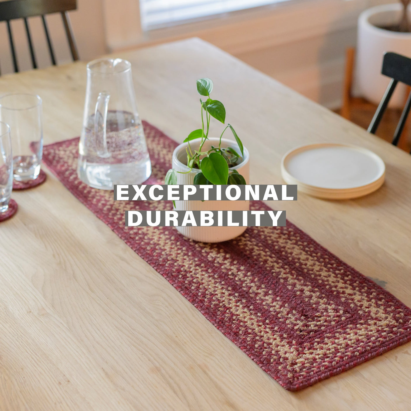 Autumn Maple Burgundy Jute Braided Accessories