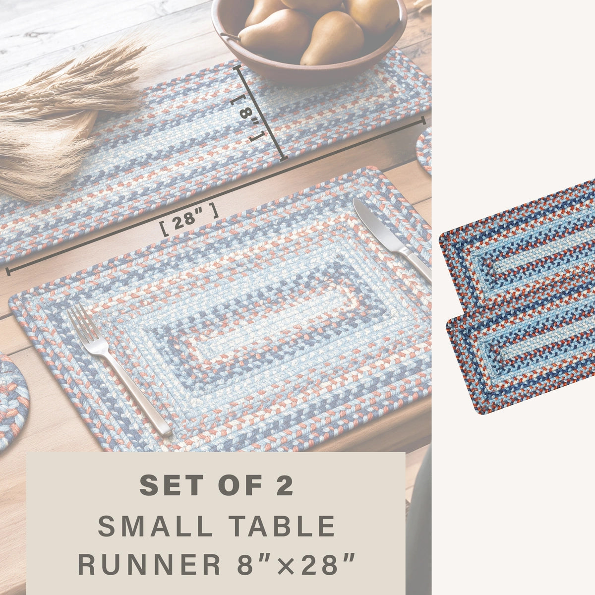 Cape Cod Blue Jute Braided Accessories