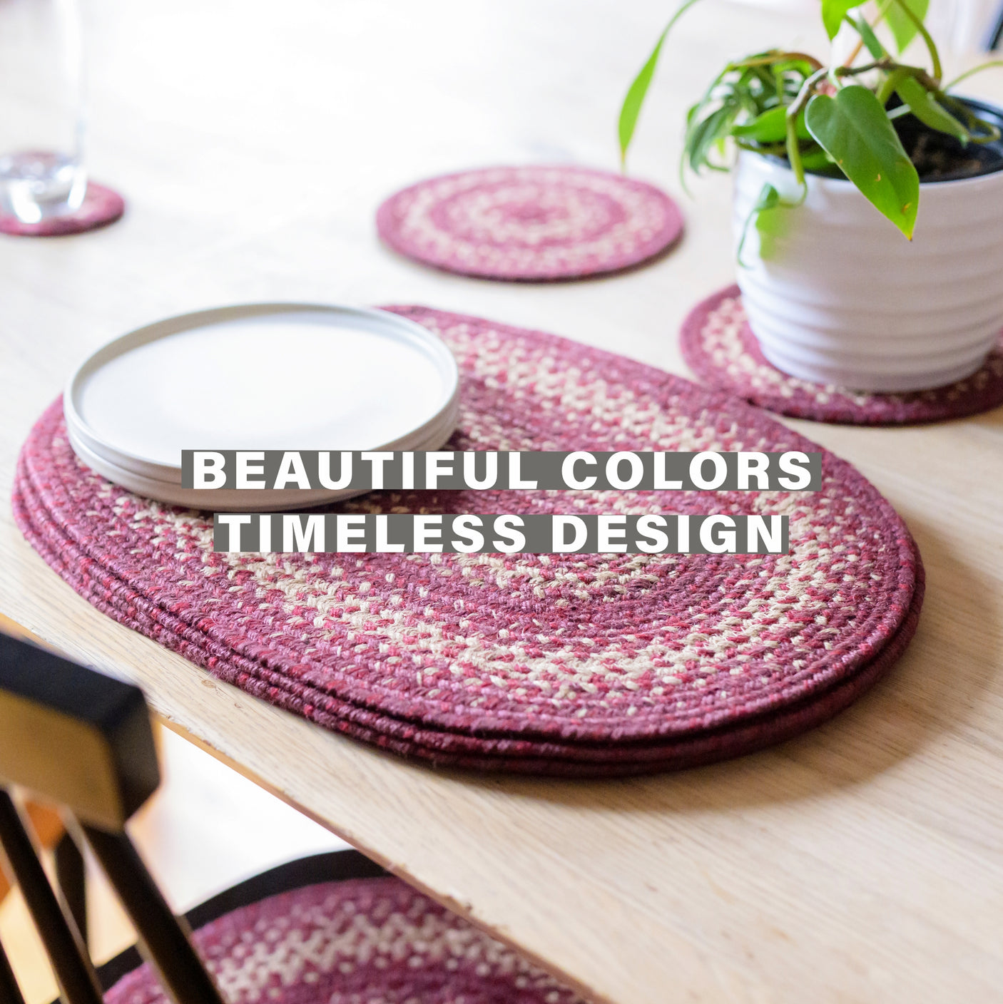 Autumn Maple Burgundy Jute Braided Accessories