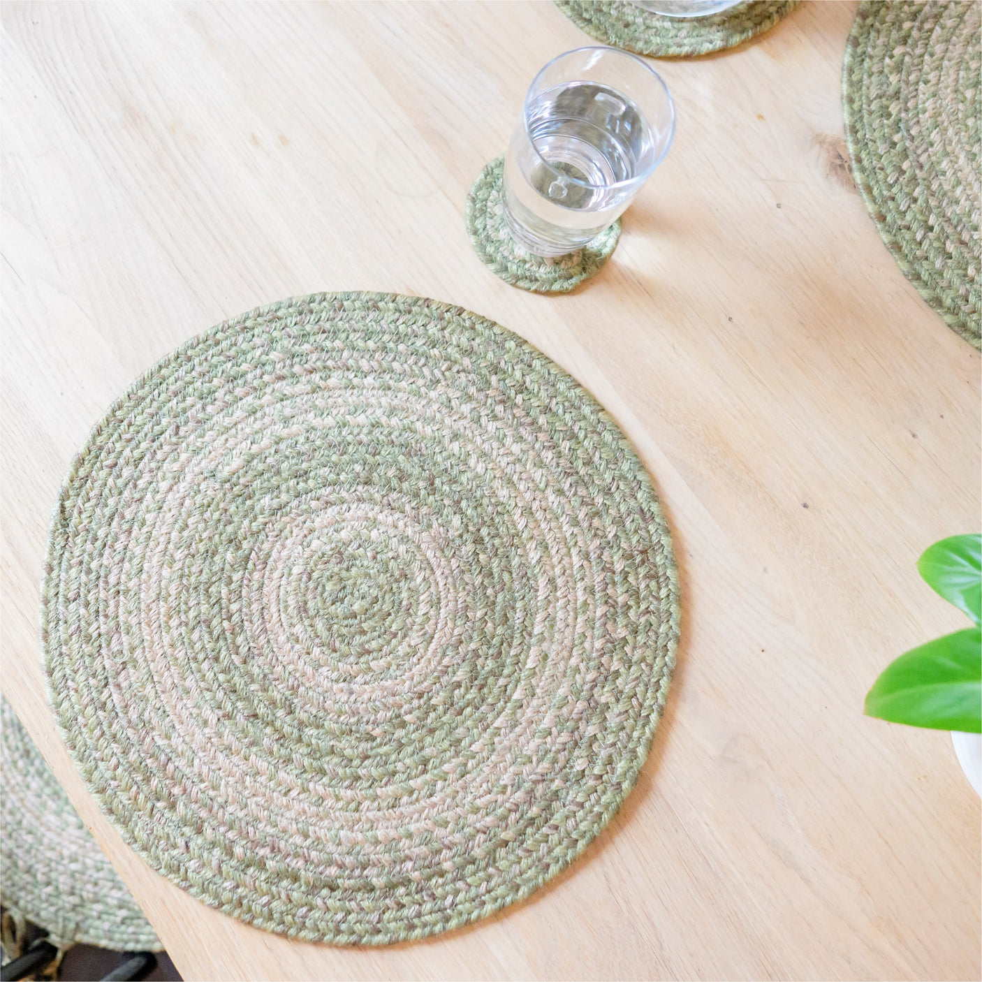 Grassland Green Jute Braided Accessories