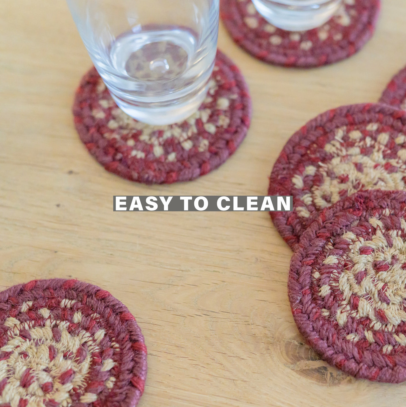 Autumn Maple Burgundy Jute Braided Accessories