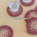 Autumn Maple Burgundy Jute Braided Accessories