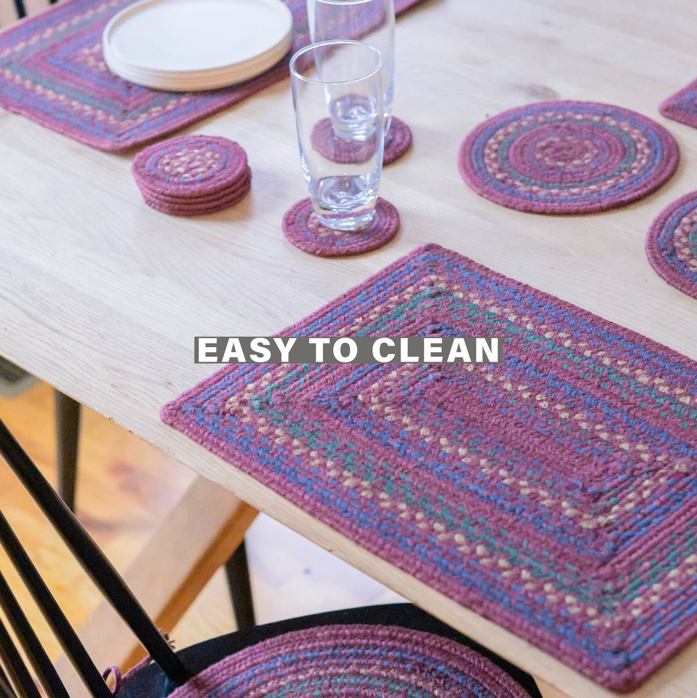 Jamestown Burgundy Jute Braided Accessories