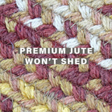 Amber Leaf Brick Red Braided Jute Rugs for Country Decor