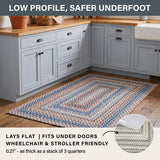 Cape Cod Blue Braided Jute Area Rug for Coastal Country Decor