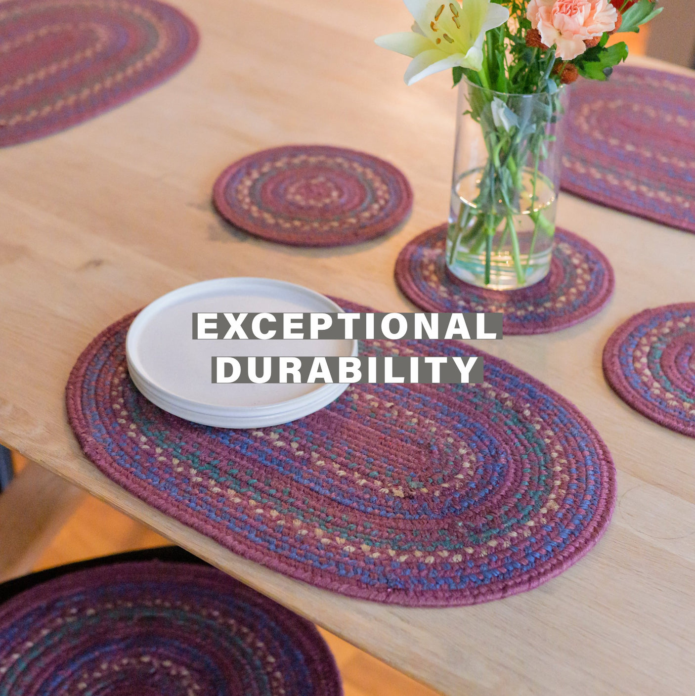 Jamestown Burgundy Jute Braided Accessories