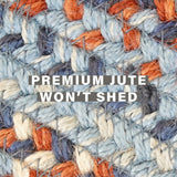 Cape Cod Blue Jute Braided Oval Rugs