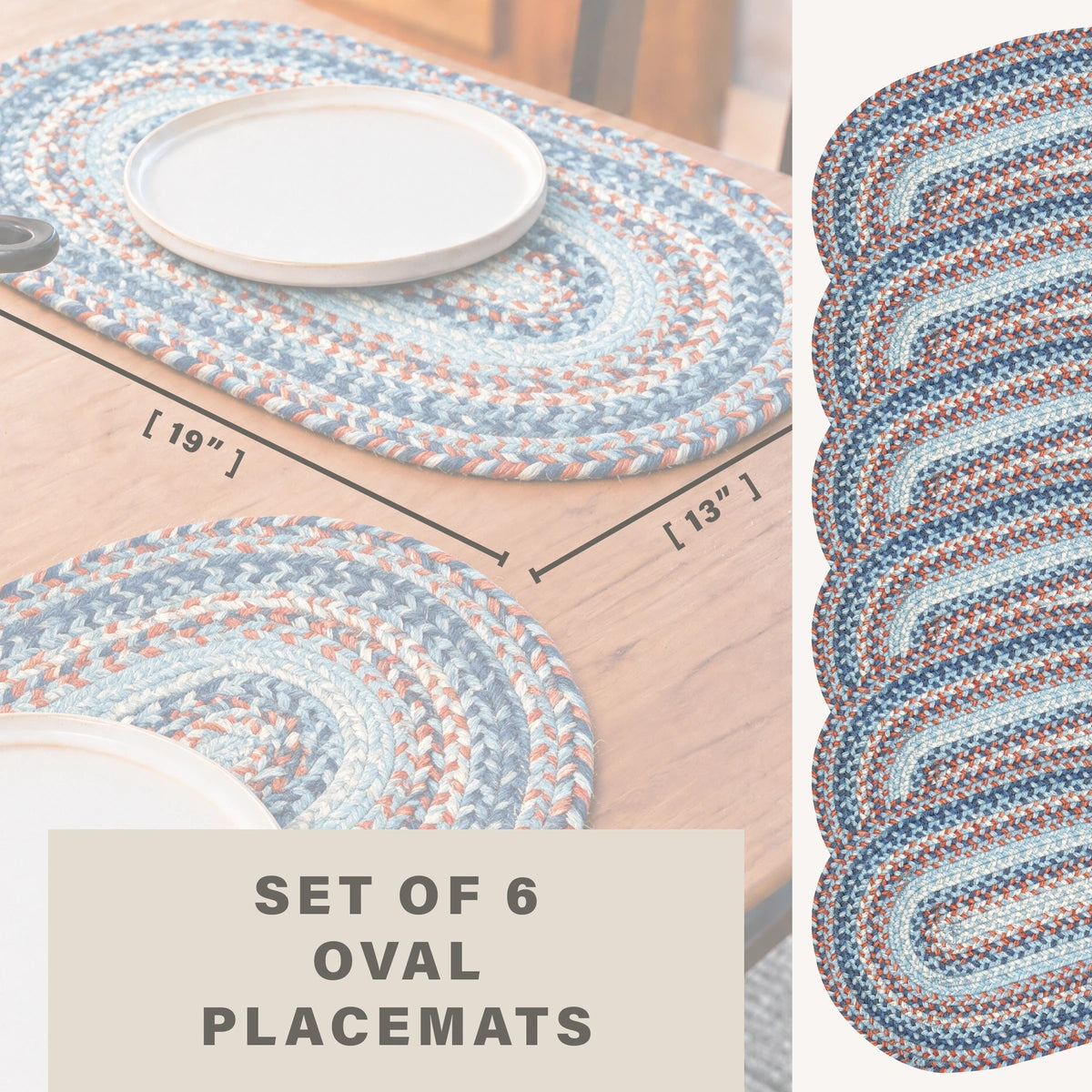 Cape Cod Blue Jute Braided Accessories