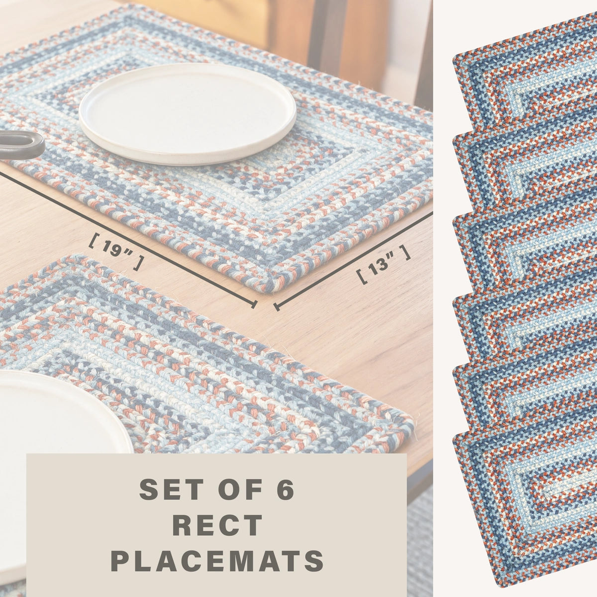 Cape Cod Blue Jute Braided Accessories