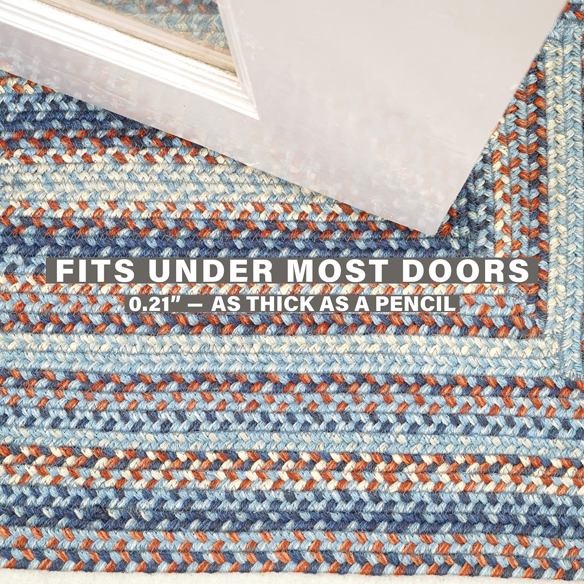Cape Cod Blue Jute Braided Oval Rugs