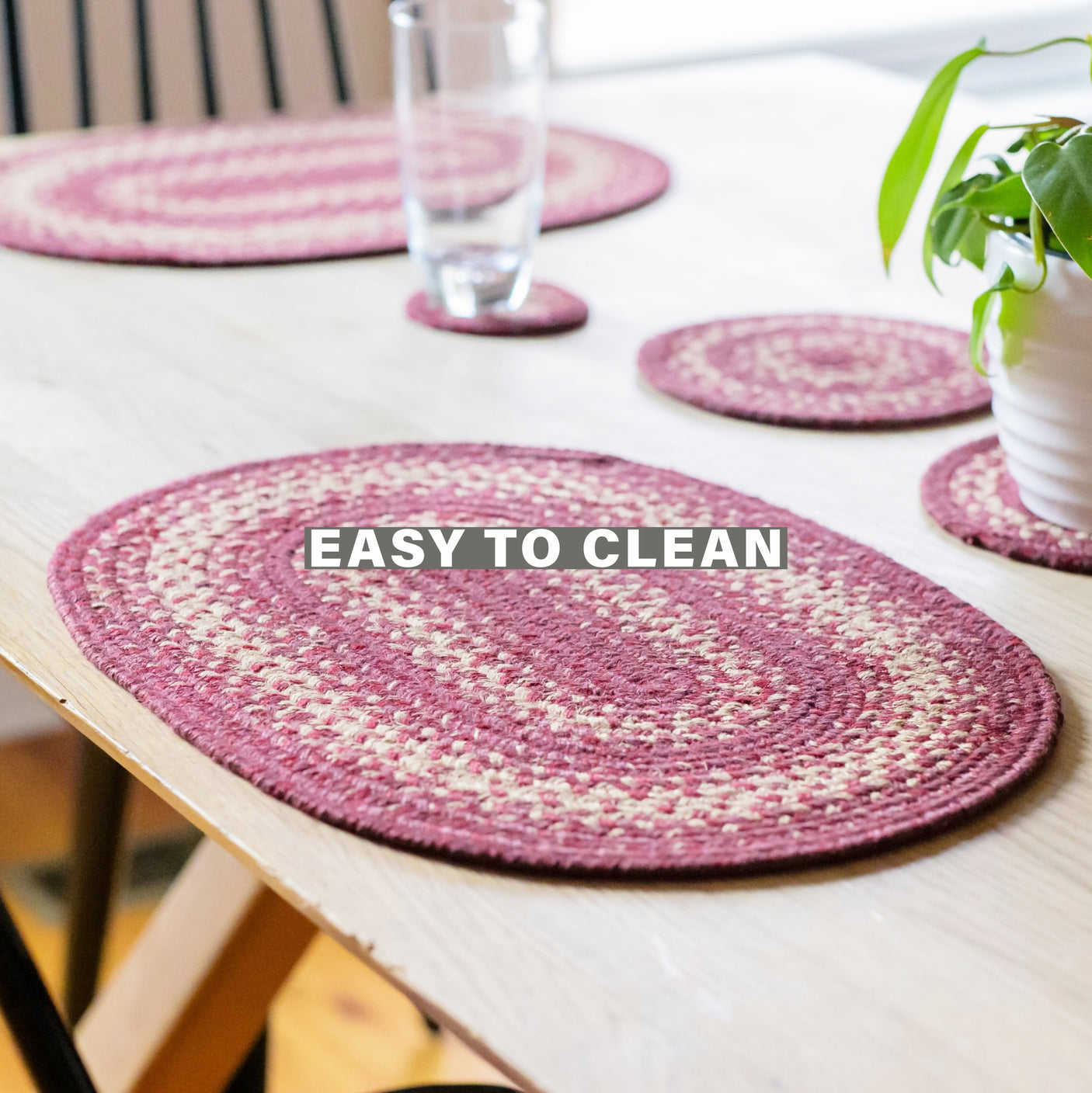 Autumn Maple Burgundy Jute Braided Accessories