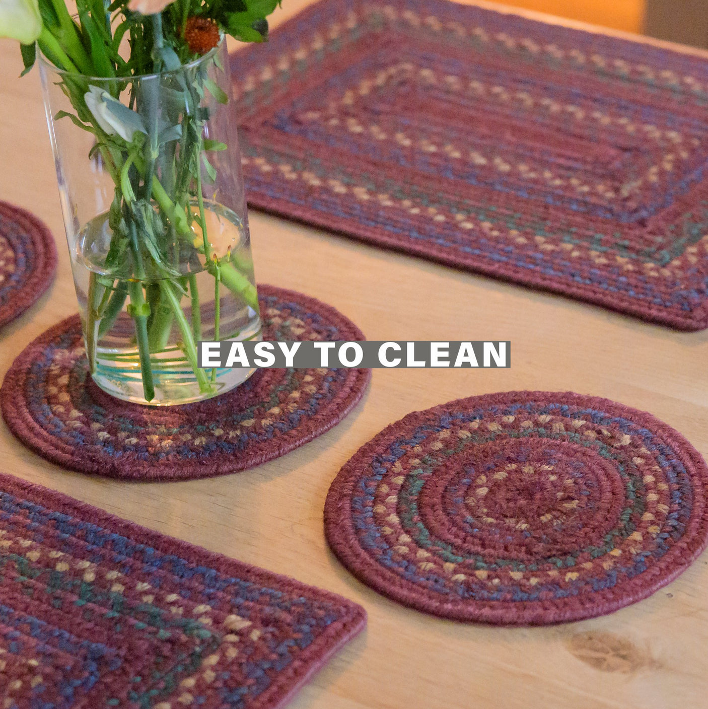 Jamestown Burgundy Jute Braided Accessories