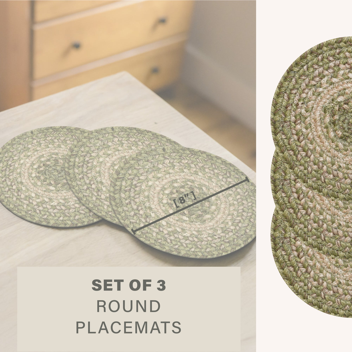 Grassland Green Jute Braided Accessories