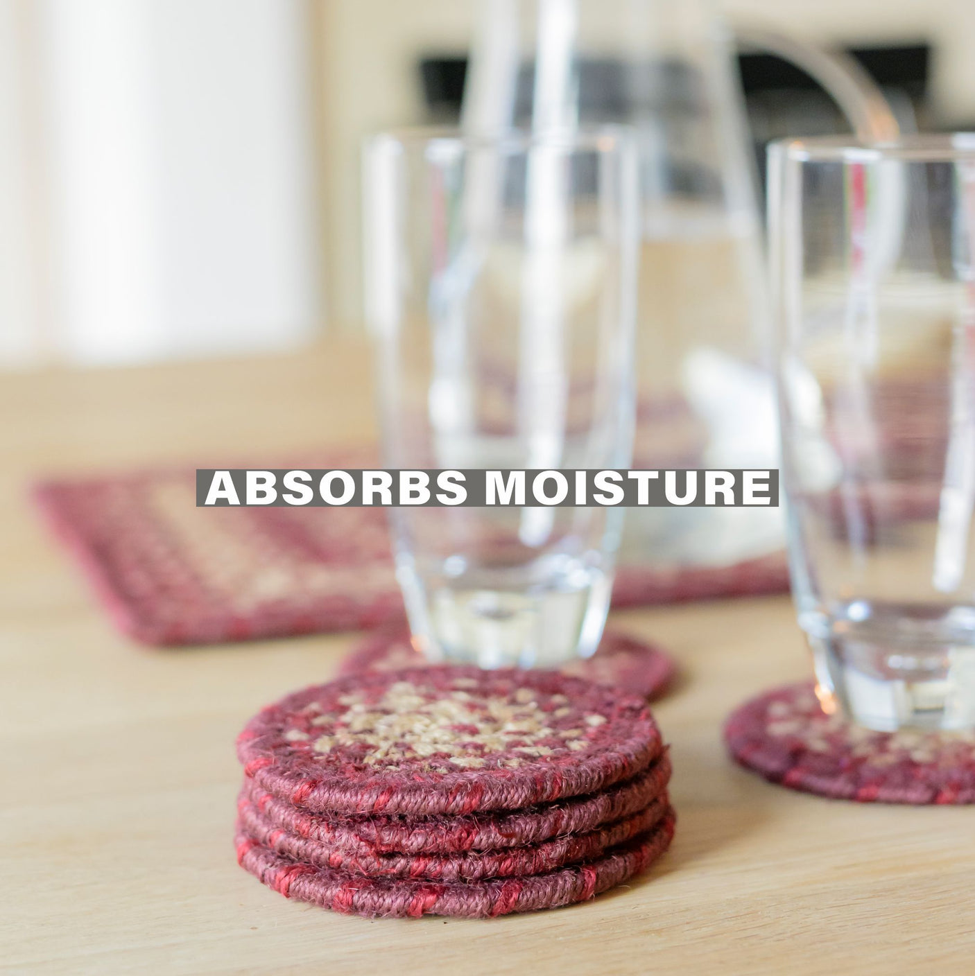 Autumn Maple Burgundy Jute Braided Accessories