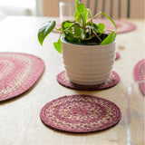 Autumn Maple Burgundy Jute Braided Accessories
