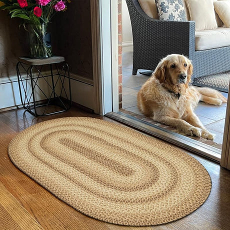 Cookie Dough Jute  Braided Rugs Oval