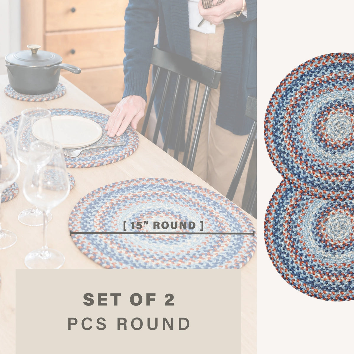 Cape Cod Blue Jute Braided Accessories