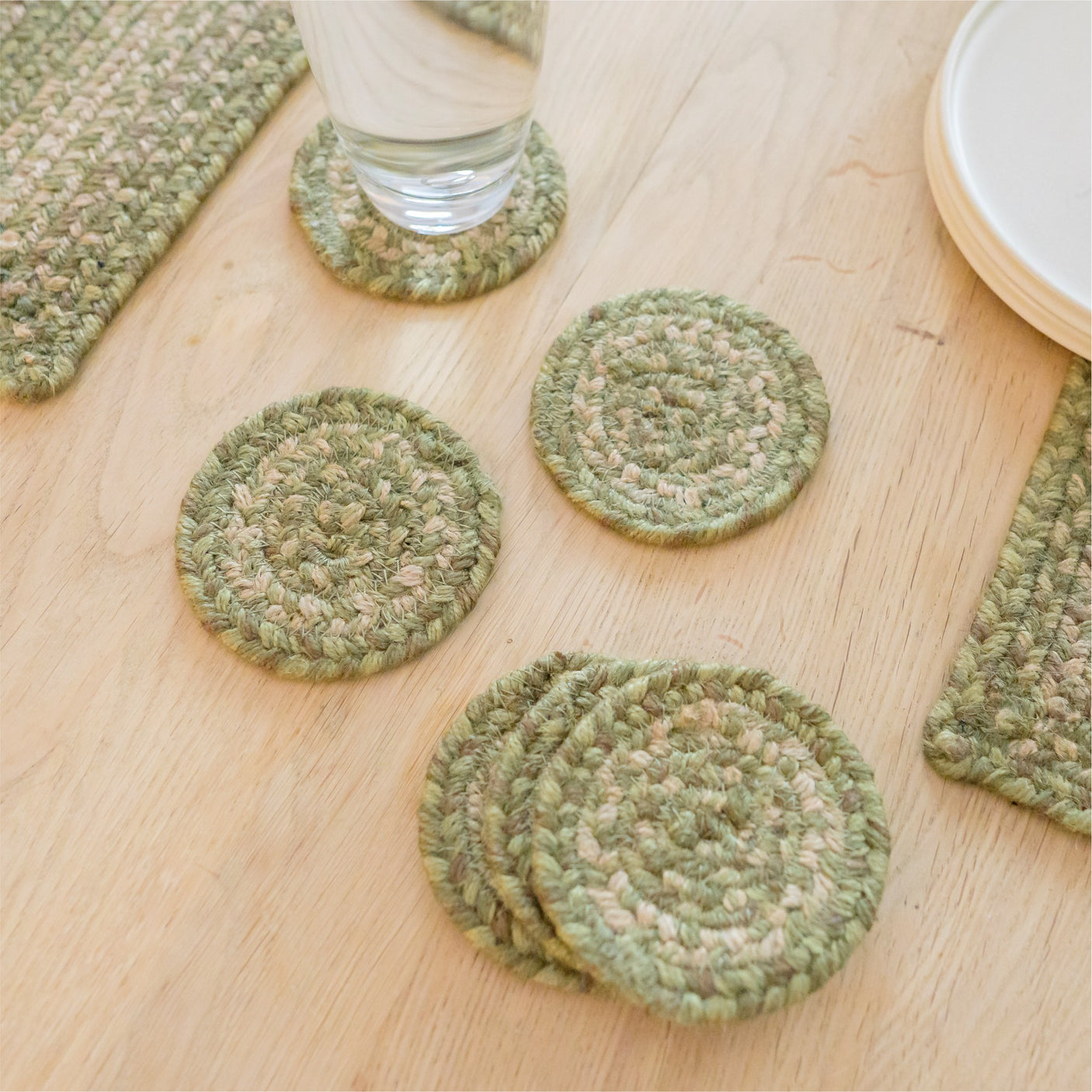 Grassland Green Jute Braided Accessories