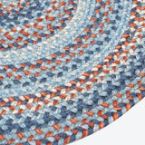 Cape Cod Blue Braided Jute Area Rug for Coastal Country Decor