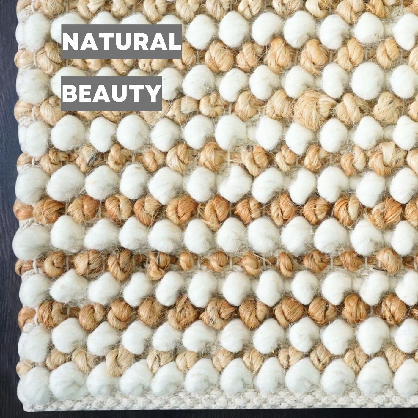 Mocha Mist Jute And Wool Mix Rug For Farmhouse Decor