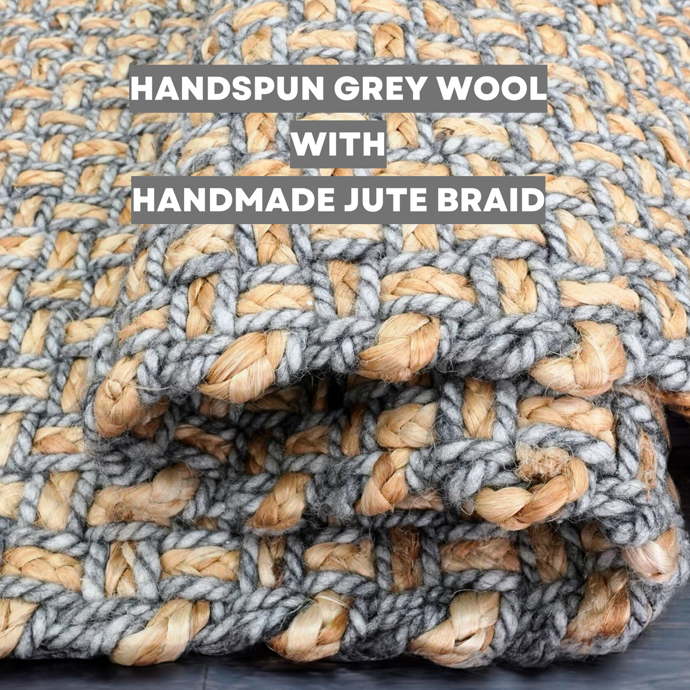 River Rock Jute And Wool Farmhouse Rug