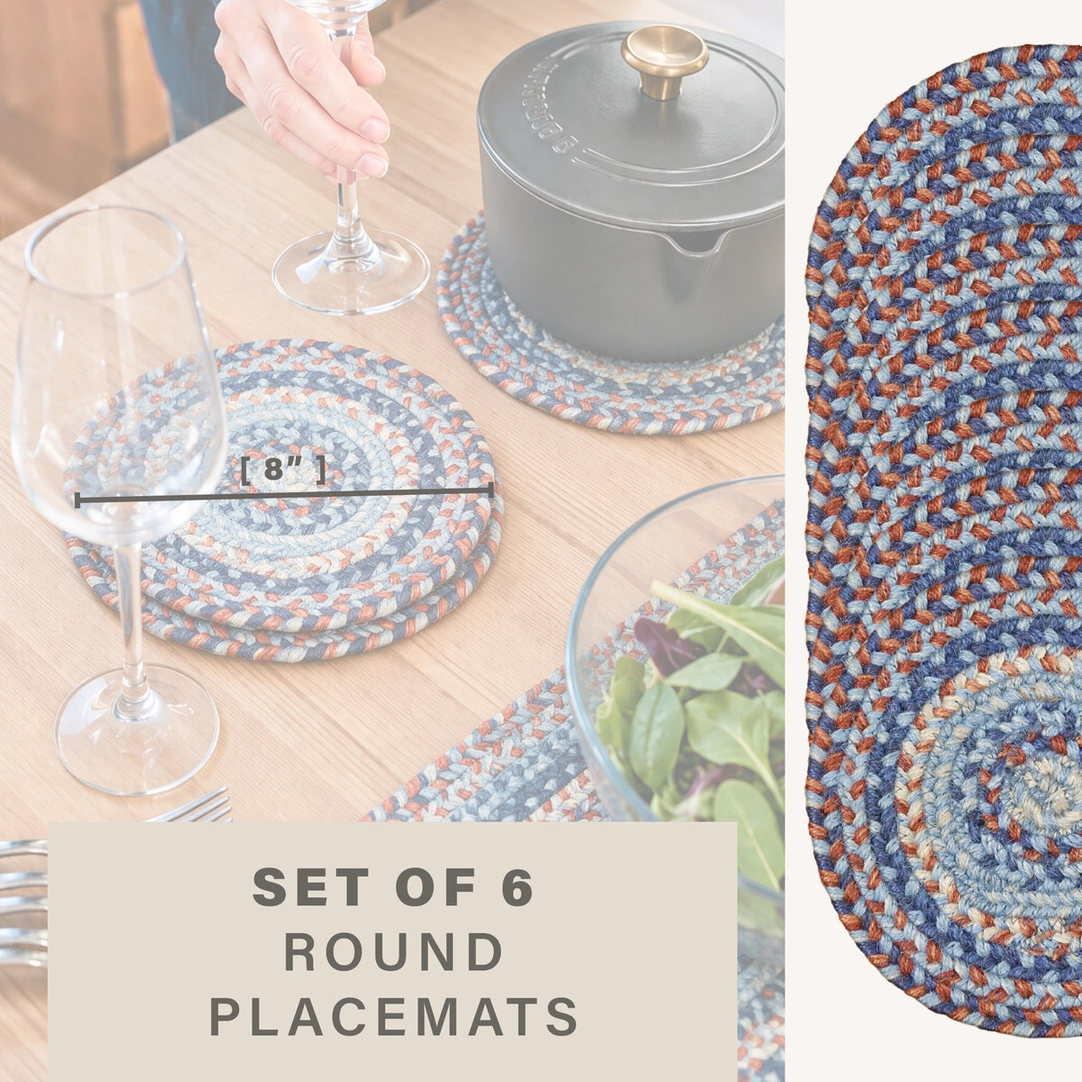 Cape Cod Blue Jute Braided Accessories