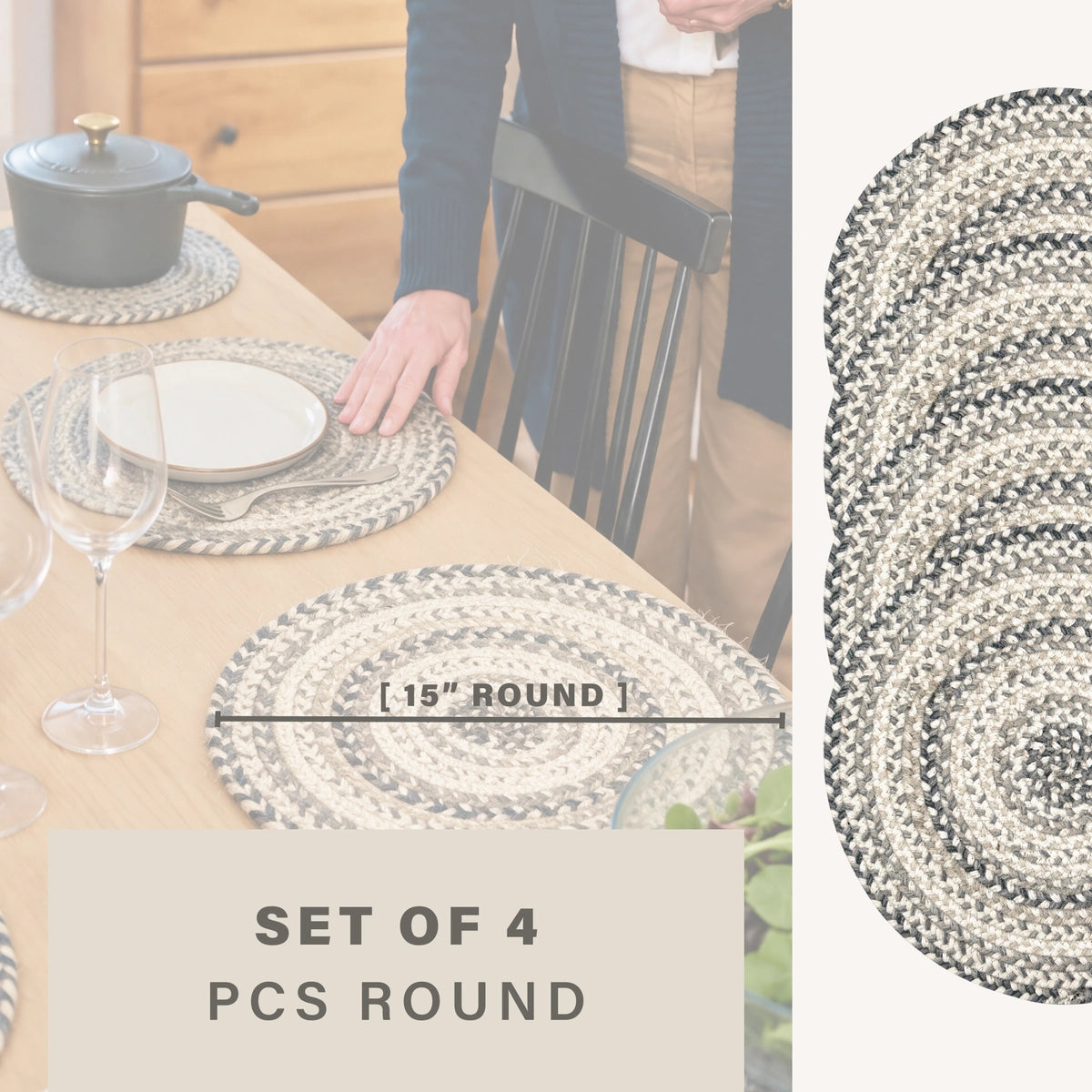Birch Ivory Jute Braided Accessories