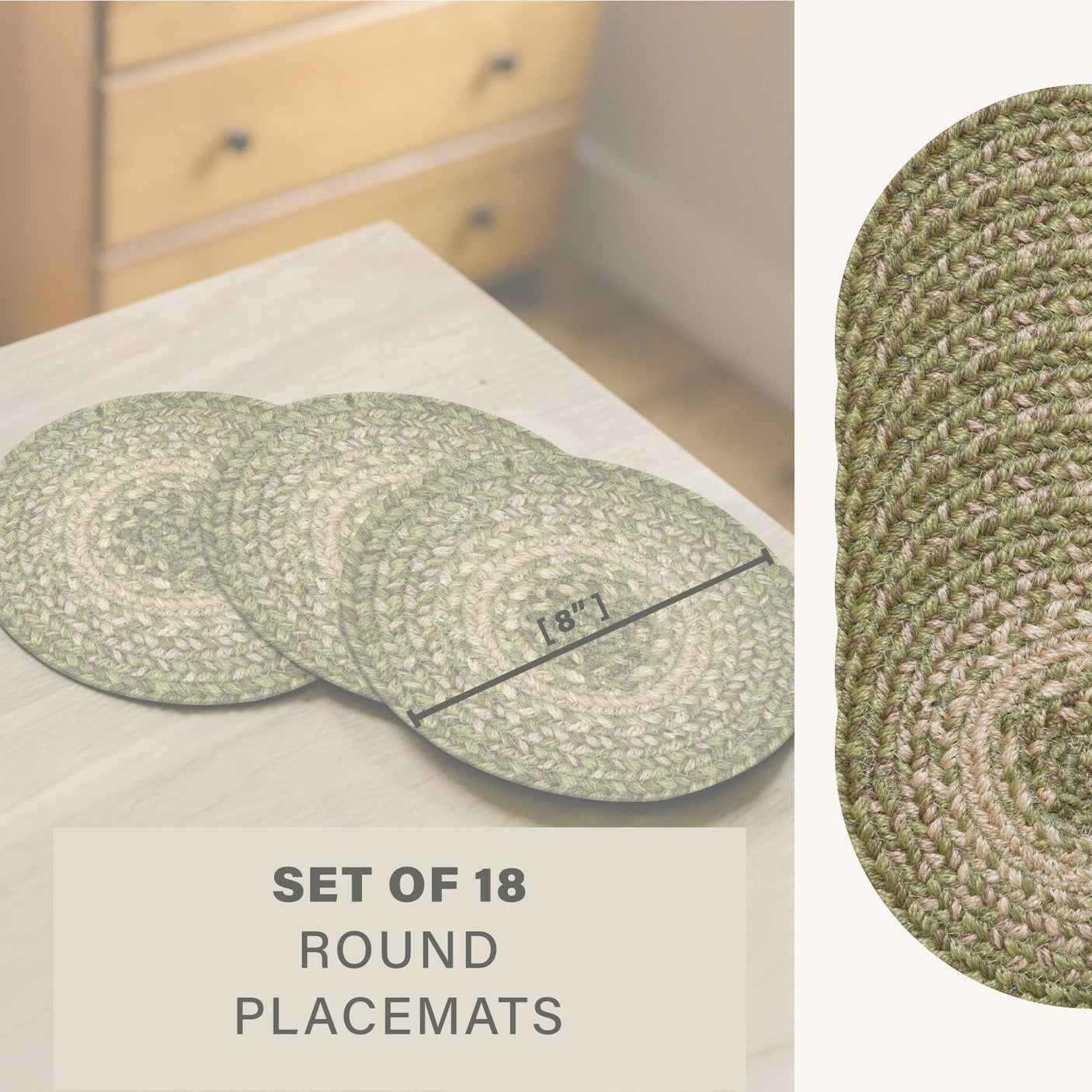 Grassland Green Jute Braided Accessories