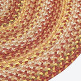 Amber Leaf Brick Red Braided Jute Rugs for Country Decor