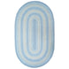 Sky Blue Jute Oval Braided Rugs