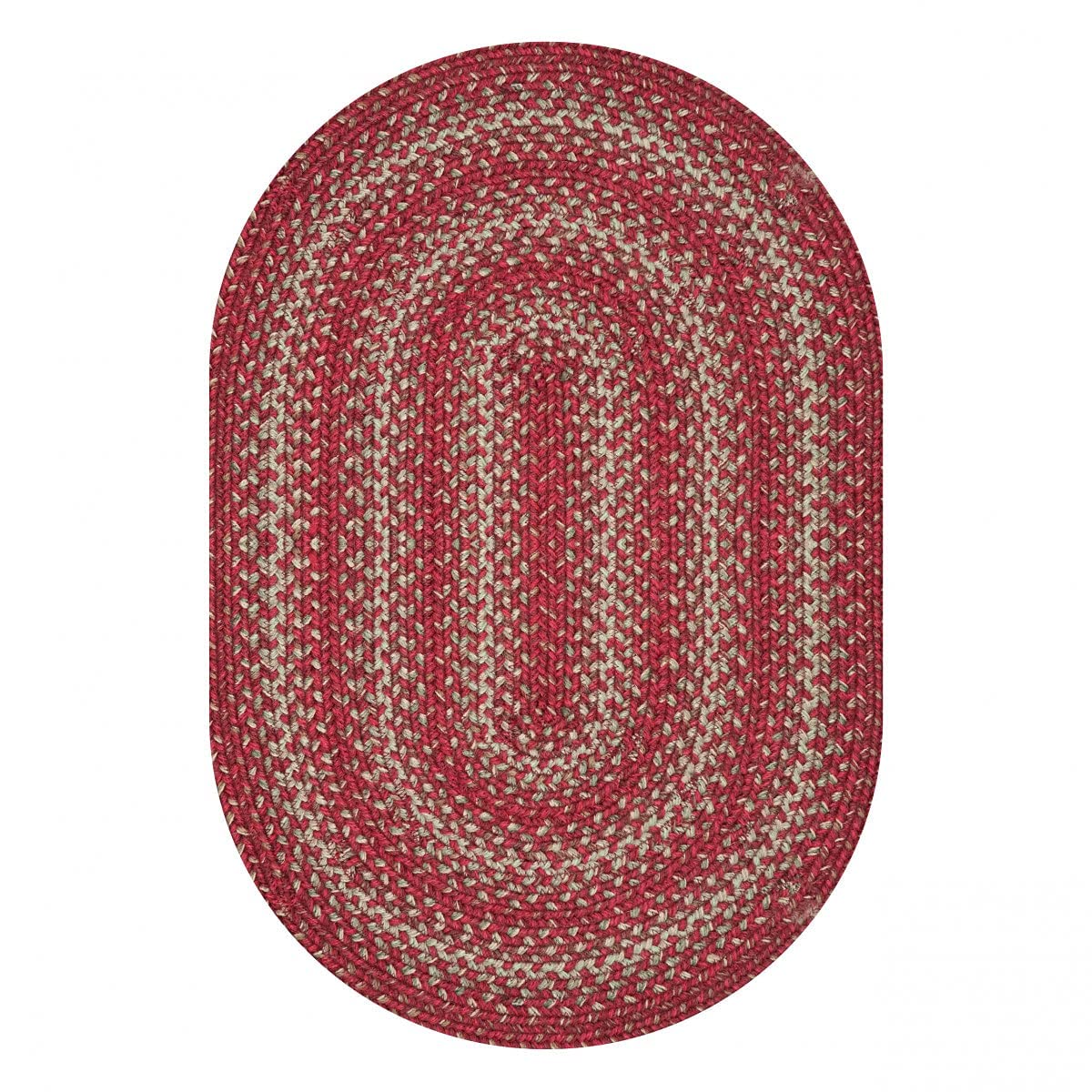 Apple Pie Red Jute Braided Rugs Oval