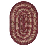 Autumn Maple Burgundy Jute Braided  Rugs Oval
