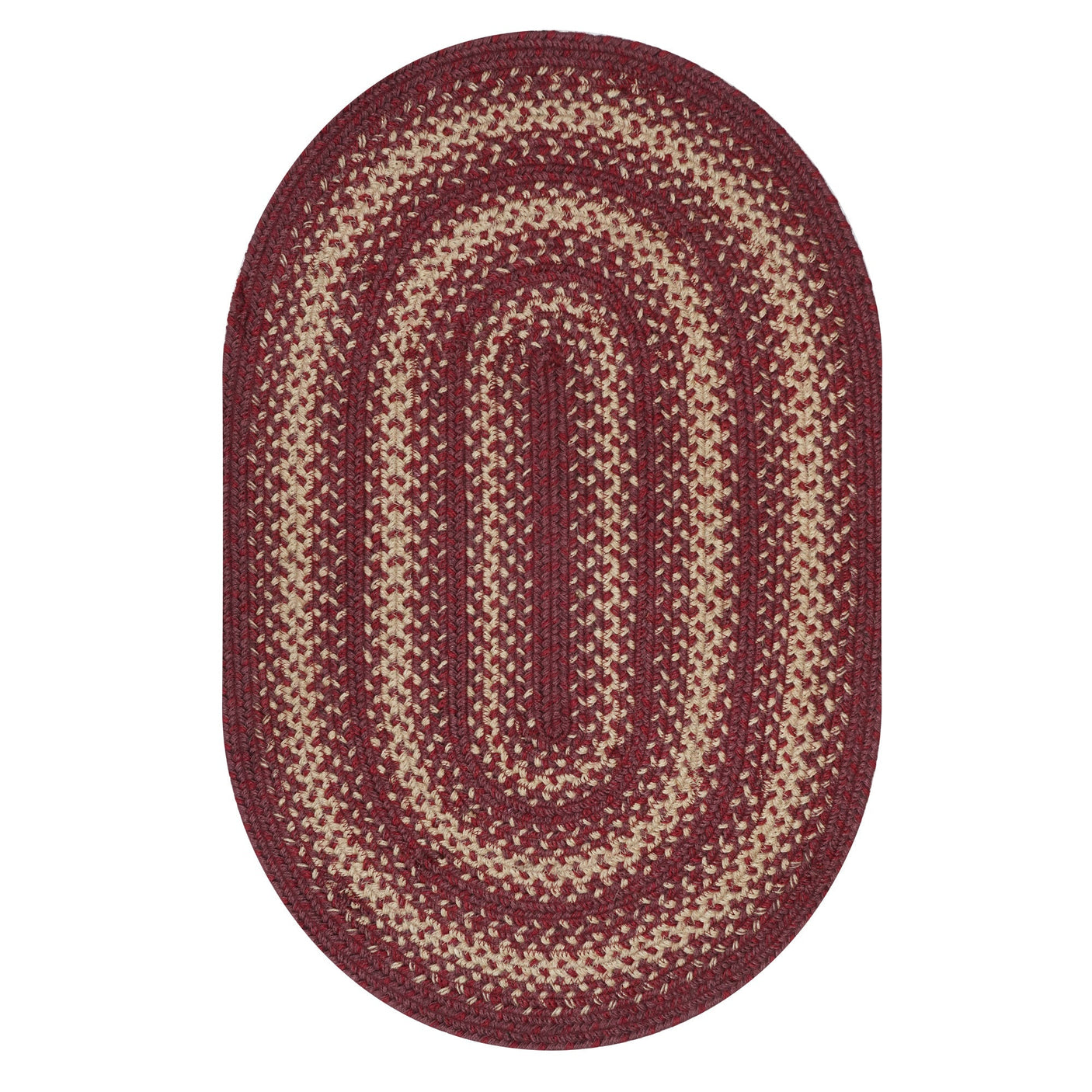 Autumn Maple Burgundy Jute Braided  Rugs Oval